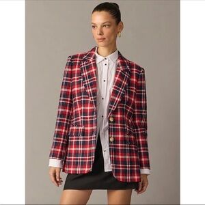 NWT J. Crew Collection Wool Blend Blazer Jacket in Italian Plaid, Size 8